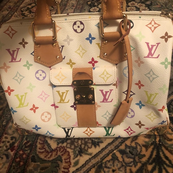 LV White Monogram Multicolor Canvas Speedy - Picture 3 of 8